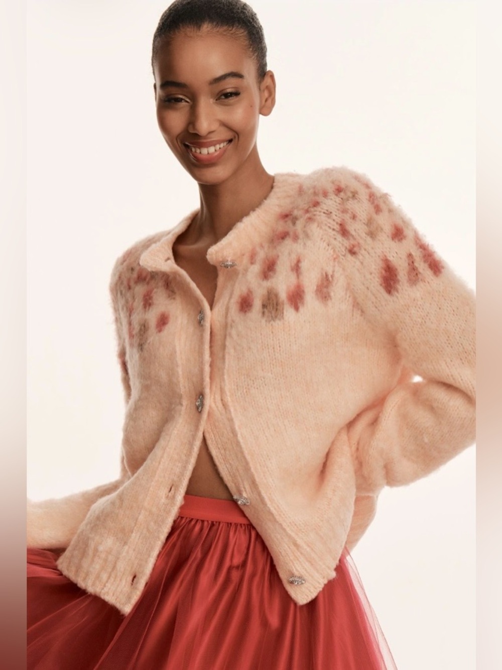 NWT Anthropologie Maeve Brushed Embellished Wool Blend Cardigan